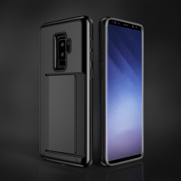 Card Holder PC + TPU Hybrid Case for Samsung Galaxy S9+ - Black-2