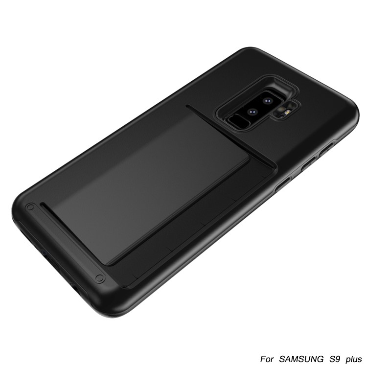 Card Holder PC + TPU Hybrid Case for Samsung Galaxy S9+ - Black-3