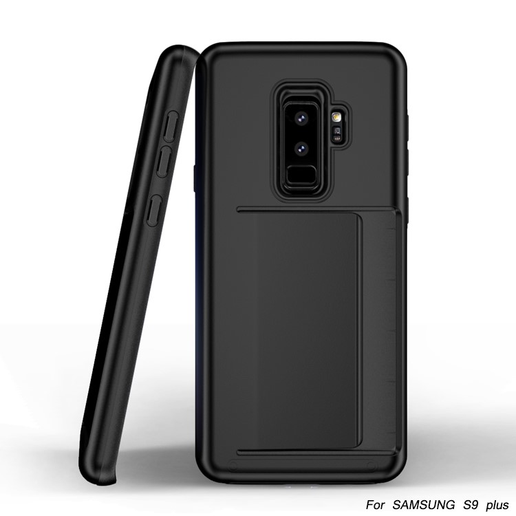 Card Holder PC + TPU Hybrid Case for Samsung Galaxy S9+ - Black-4