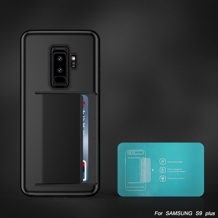 Card Holder PC + TPU Hybrid Case for Samsung Galaxy S9+ - Black-7