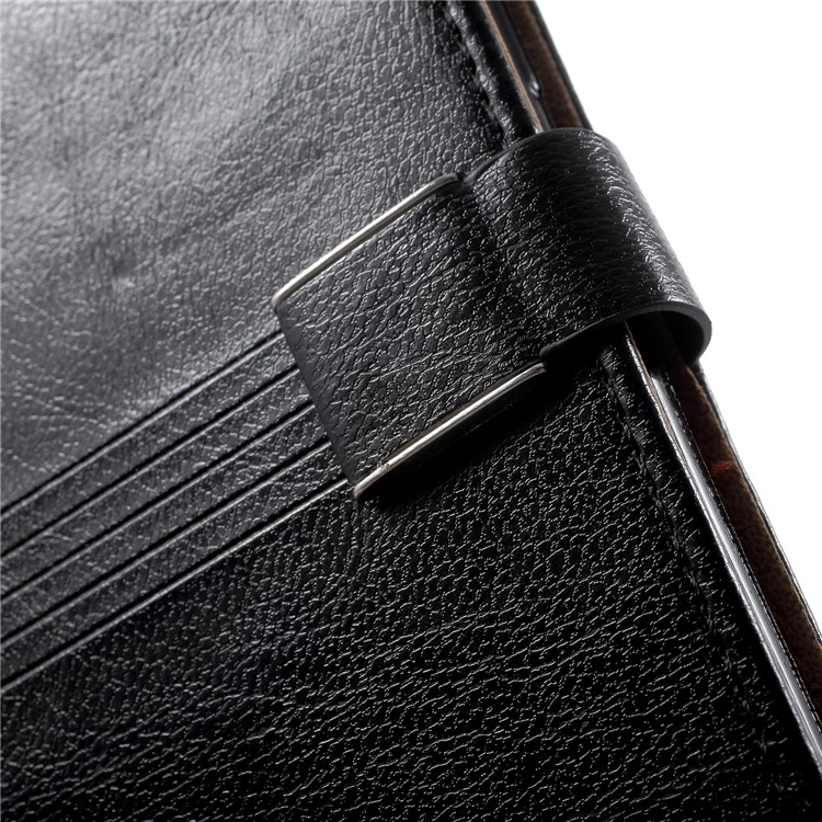 Metal Buckle Leather Stand Wallet Case for Samsung Galaxy S9 - Black-6