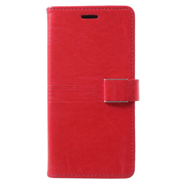 Metal Buckle Leather Stand Wallet Cover for Samsung Galaxy S9 G960 - Red-1