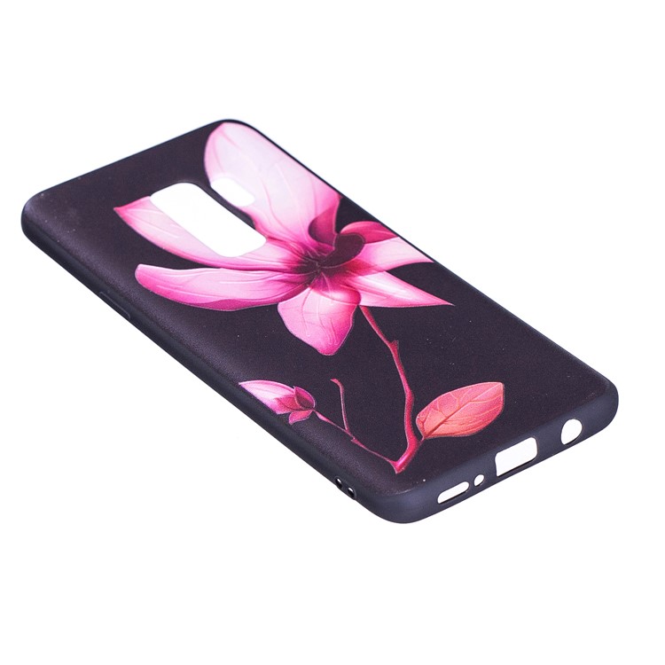 For Samsung Galaxy S9+ G965 Embossment Patterned TPU Soft Mobile Phone Shell - Pink Flower-5