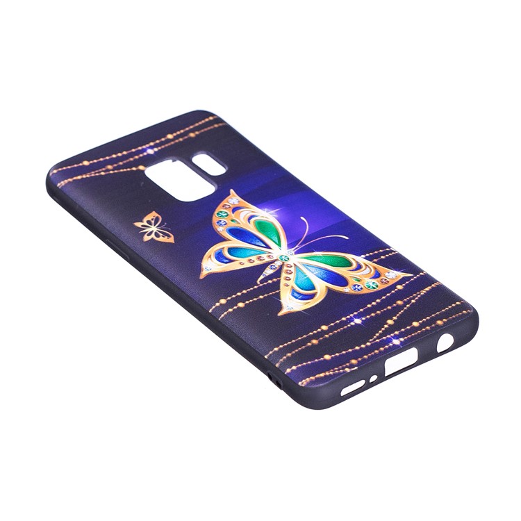 Embossment Patterned Soft TPU Case for Samsung Galaxy S9 - Shiny Butterfly-5