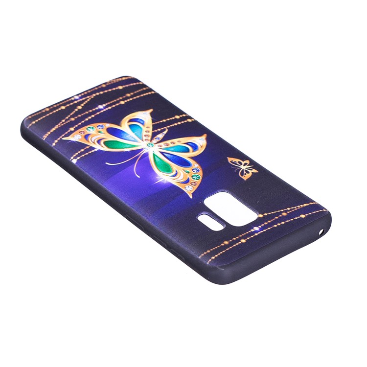 Embossment Patterned Soft TPU Case for Samsung Galaxy S9 - Shiny Butterfly-6