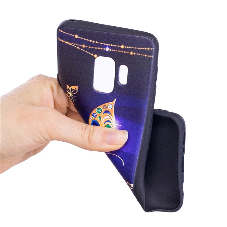 Embossment Patterned Soft TPU Case for Samsung Galaxy S9 - Shiny Butterfly-7