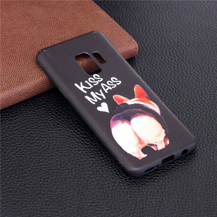 Embossment Patterned Soft TPU Cover for Samsung Galaxy S9 - Kiss My Ass-3