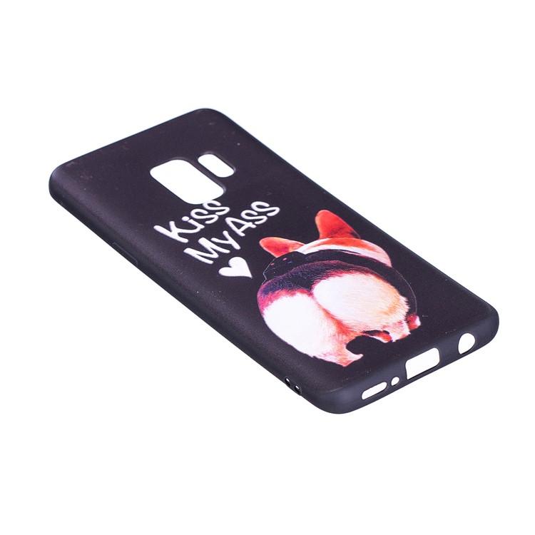 Embossment Patterned Soft TPU Cover for Samsung Galaxy S9 - Kiss My Ass-5