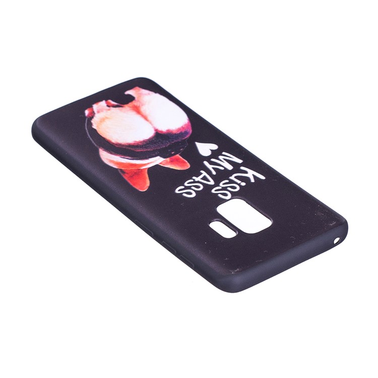 Embossment Patterned Soft TPU Cover for Samsung Galaxy S9 - Kiss My Ass-6