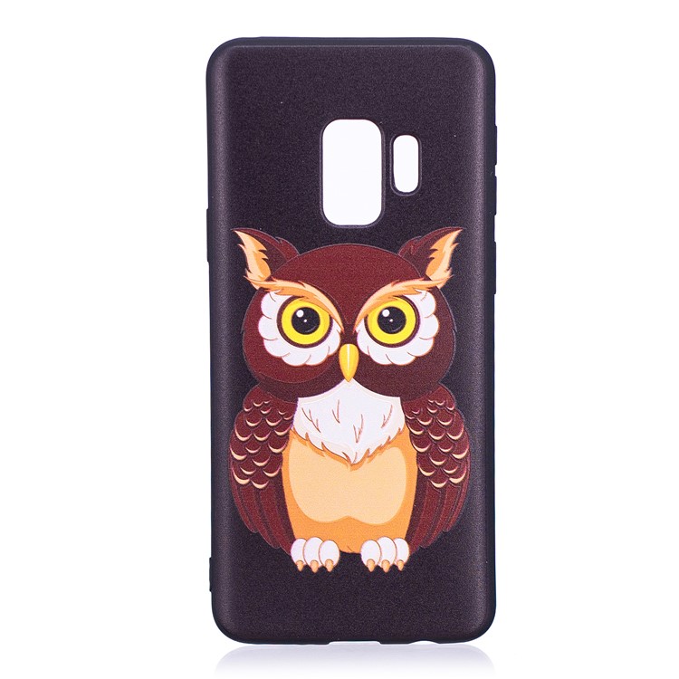 Embossment Patterned Flexible TPU Phone Case for Samsung Galaxy S9 - Owl-2