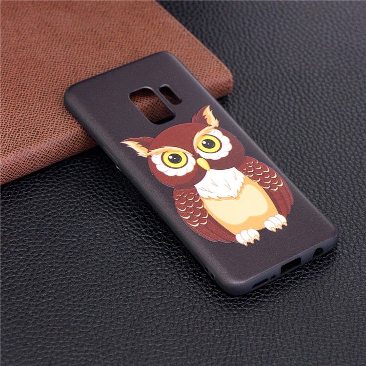Embossment Patterned Flexible TPU Phone Case for Samsung Galaxy S9 - Owl-3