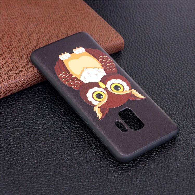 Embossment Patterned Flexible TPU Phone Case for Samsung Galaxy S9 - Owl-4
