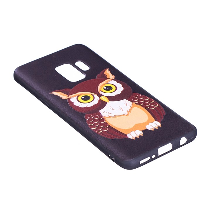 Embossment Patterned Flexible TPU Phone Case for Samsung Galaxy S9 - Owl-5
