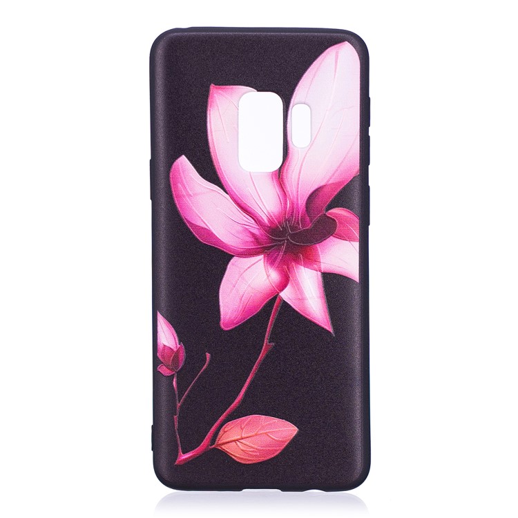 Embossment Patterned Soft TPU Phone Cover for Samsung Galaxy S9 - Blooming Flower-2