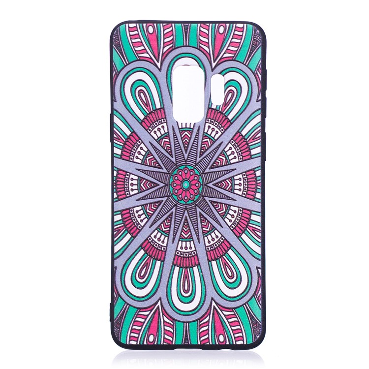 Embossment Patterned Soft TPU Mobile Cover for Samsung Galaxy S9 - Symmetric Pattern-2