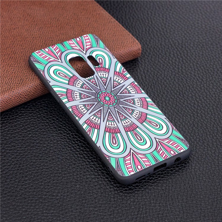 Embossment Patterned Soft TPU Mobile Cover for Samsung Galaxy S9 - Symmetric Pattern-3