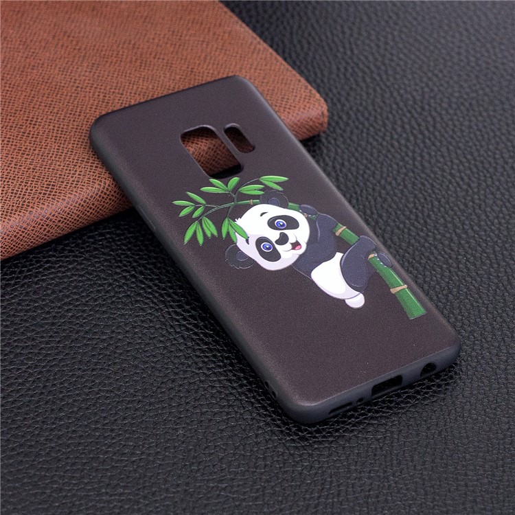 Embossment Patterned Soft TPU Protector Case for Samsung Galaxy S9 - Panda on Bamboo-3