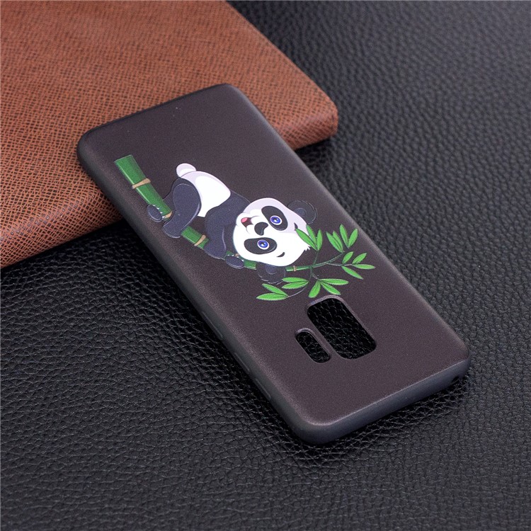 Embossment Patterned Soft TPU Protector Case for Samsung Galaxy S9 - Panda on Bamboo-4