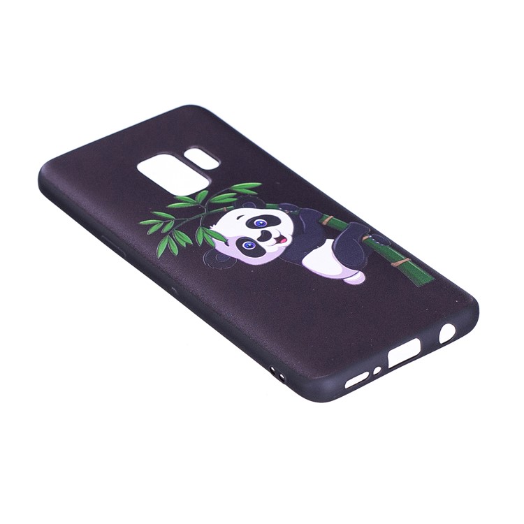 Embossment Patterned Soft TPU Protector Case for Samsung Galaxy S9 - Panda on Bamboo-5