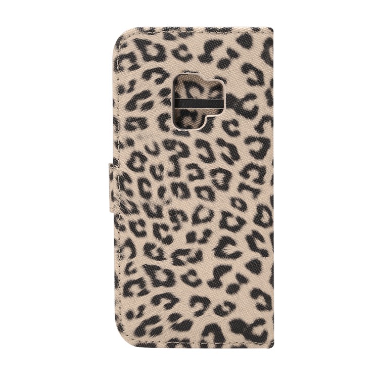 Portafoglio in Pelle di Leopardo Coperchio Mobile Per Samsung Galaxy S9 G960 - Grigio-3