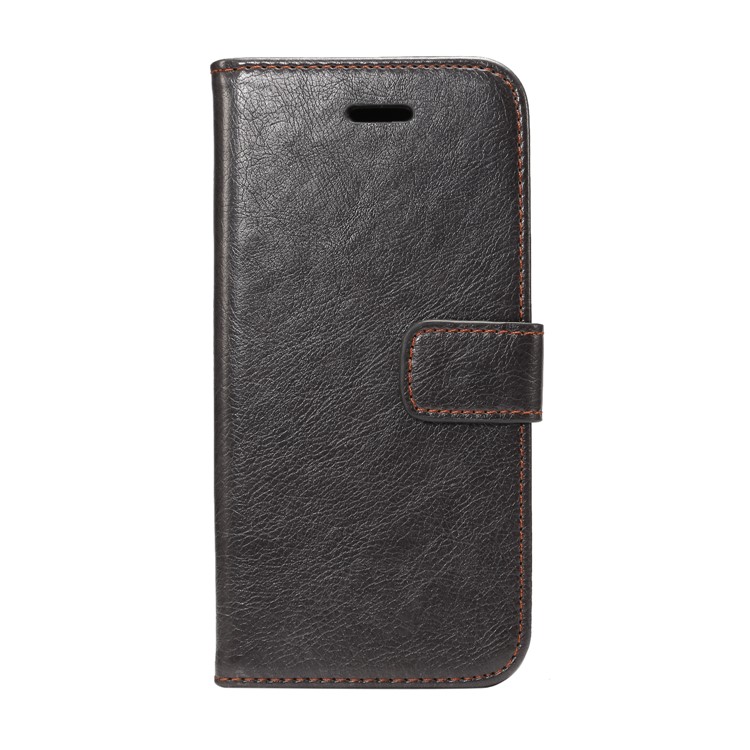 Crazy Horse Flip Leather Wallet Cell Phone Cover for Samsung Galaxy S9 - Black-2