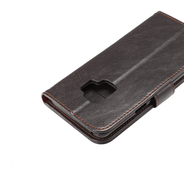 Crazy Horse Flip Leather Wallet Cell Phone Cover for Samsung Galaxy S9 - Black-7