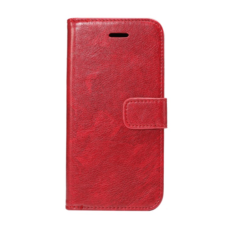 Crazy Horse Flip Leather Wallet Cell Phone Case for Samsung Galaxy S9 G960 - Red-2