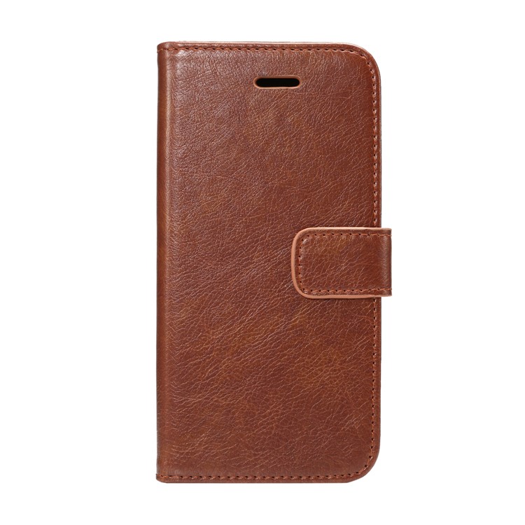 Crazy Horse Flip Leather Wallet Cell Phone Casing for Samsung Galaxy S9 G960 - Coffee-2