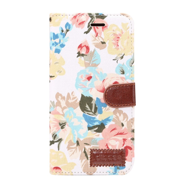 Flower Cloth Texture Leather Stand Card Slots Cover for Samsung Galaxy S9 Plus - White-2
