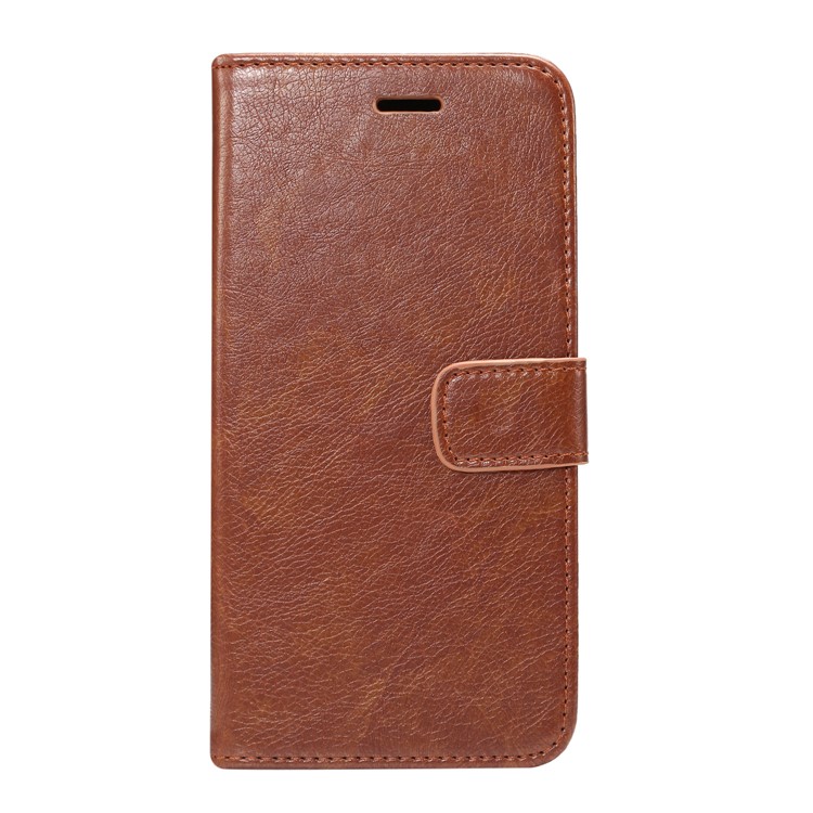 Crazy Horse Texture Leather Wallet Mobile Phone Shell for Samsung Galaxy S9 Plus - Coffee-2