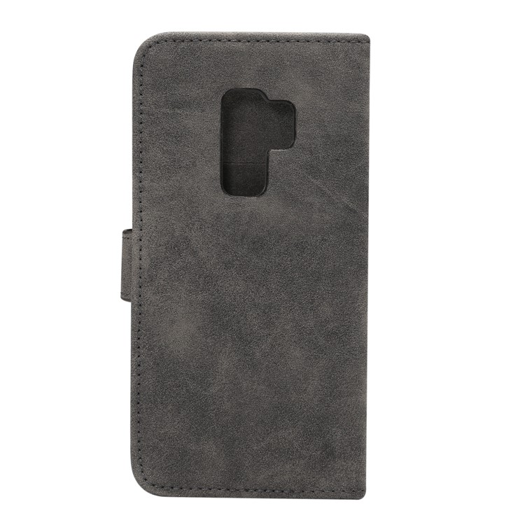 Retro Style Leather Wallet Flip Case Stand for Samsung Galaxy S9 Plus G965 - Black-3