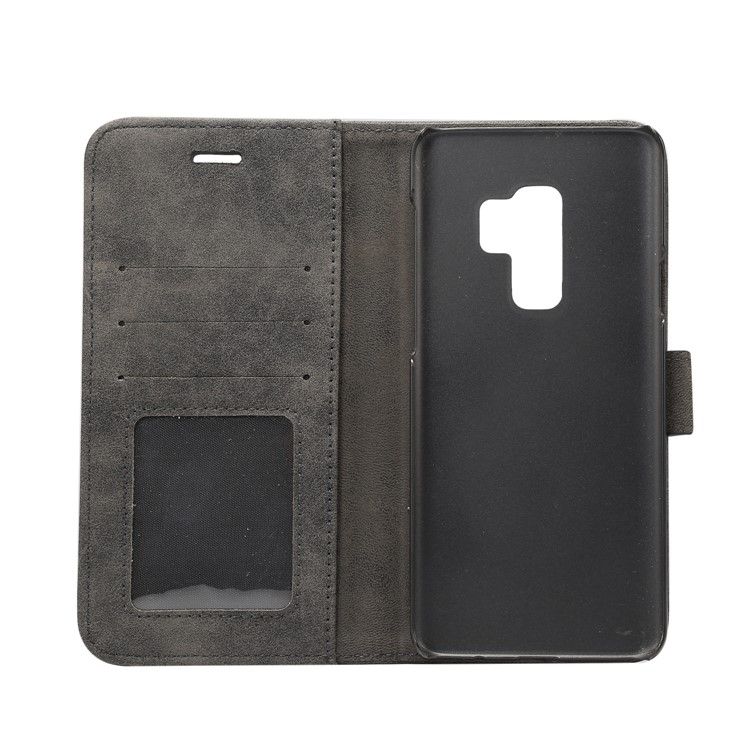Retro Style Leather Wallet Flip Case Stand for Samsung Galaxy S9 Plus G965 - Black-4