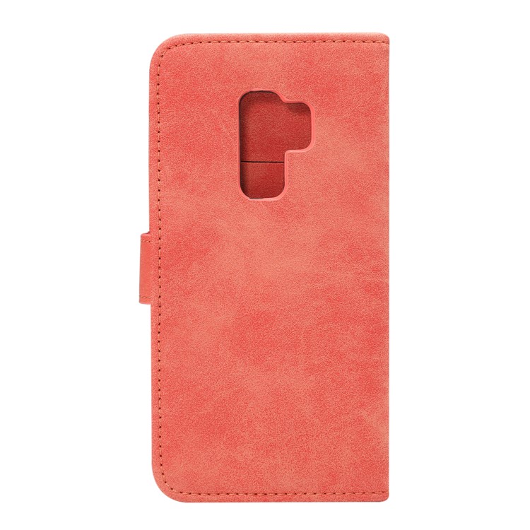 Retro Style Leather Wallet Stand Phone Cover for Samsung Galaxy S9 Plus G965 - Red-3
