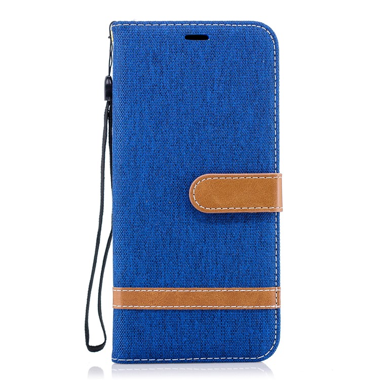 Jeans Cloth Skin Wallet Stand Flip Leather Mobile Casing for Samsung Galaxy S9+ G965 - Baby Blue-2