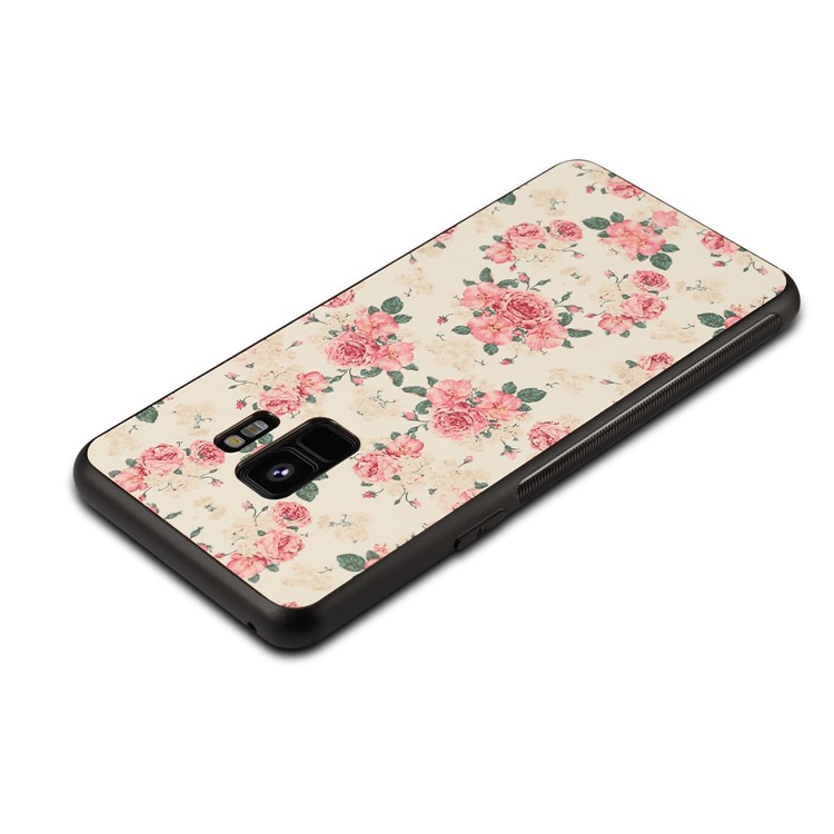 For Samsung Galaxy S9 Pattern Printing PU Leather Coated PC + TPU Hybrid Cellphone Back Shell - Elegant Peony-2