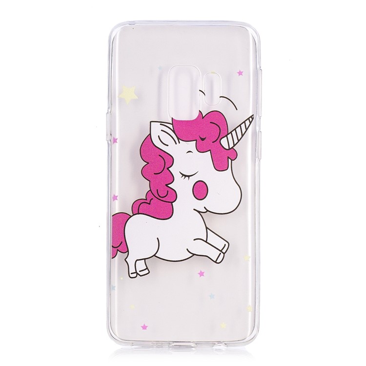 Soft Embossed Pattern Printing TPU Protective Case for Samsung Galaxy S9 - Cute Unicorn-1