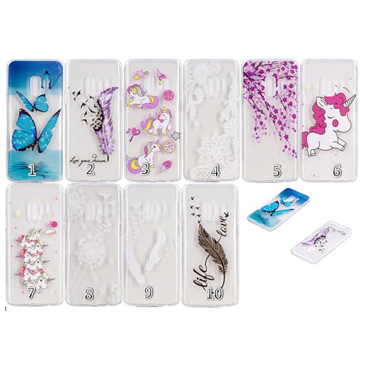 Soft Embossed Pattern Printing TPU Protective Case for Samsung Galaxy S9 - Cute Unicorn-4
