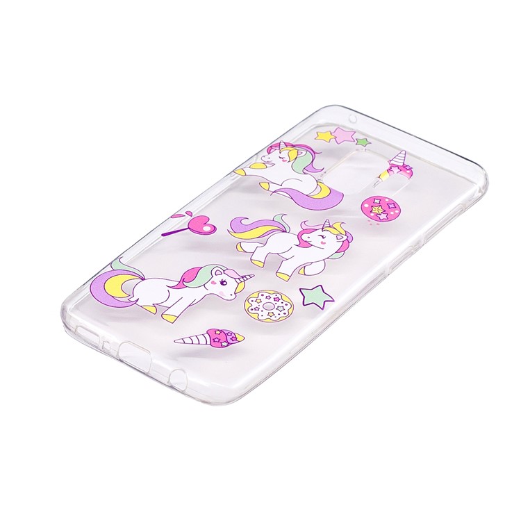 Soft Embossed Pattern Printing TPU Protective Mobile Phone Case for Samsung Galaxy S9 - Unicorns and Dessert-2