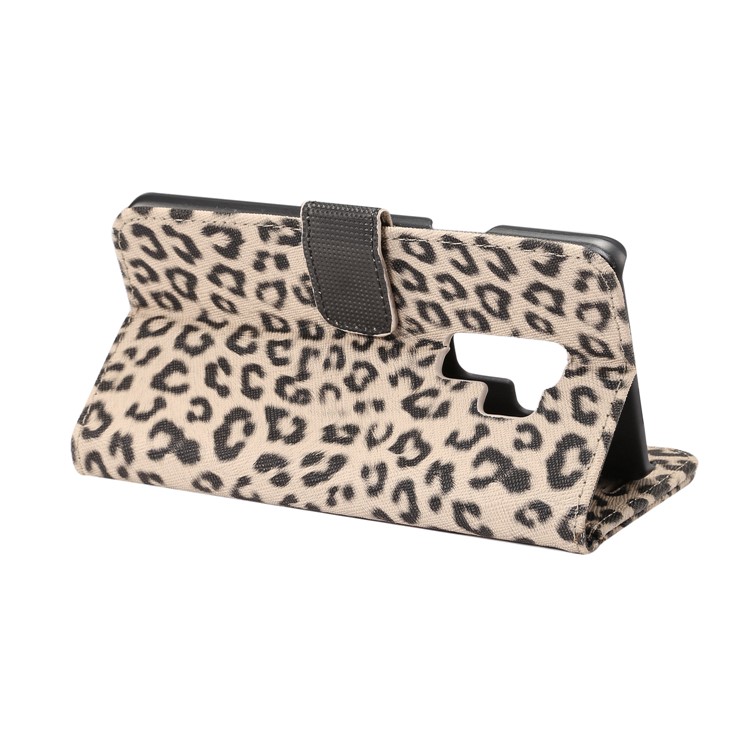 For Samsung Galaxy S9+ G965 Leopard Pattern Leather Wallet Mobile Case - Grey-5