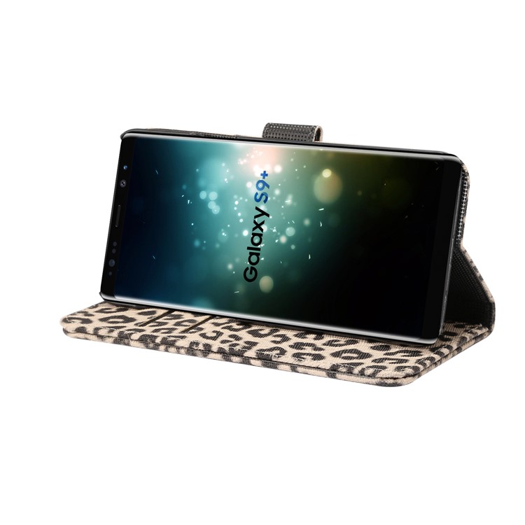 For Samsung Galaxy S9+ G965 Leopard Pattern Leather Wallet Mobile Case - Grey-6
