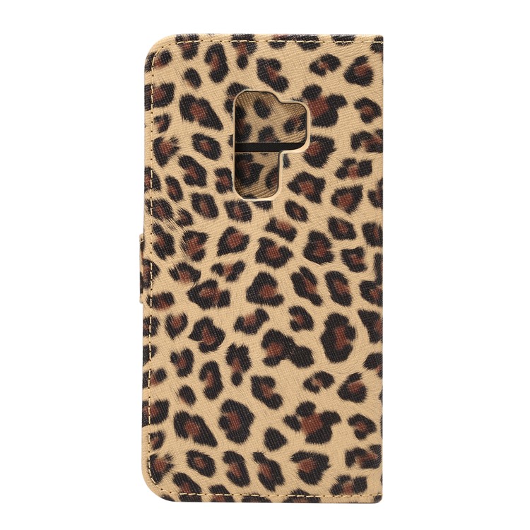 Leopard Pattern Leather Wallet Stand Cover Case for Samsung Galaxy S9 Plus - Brown-3