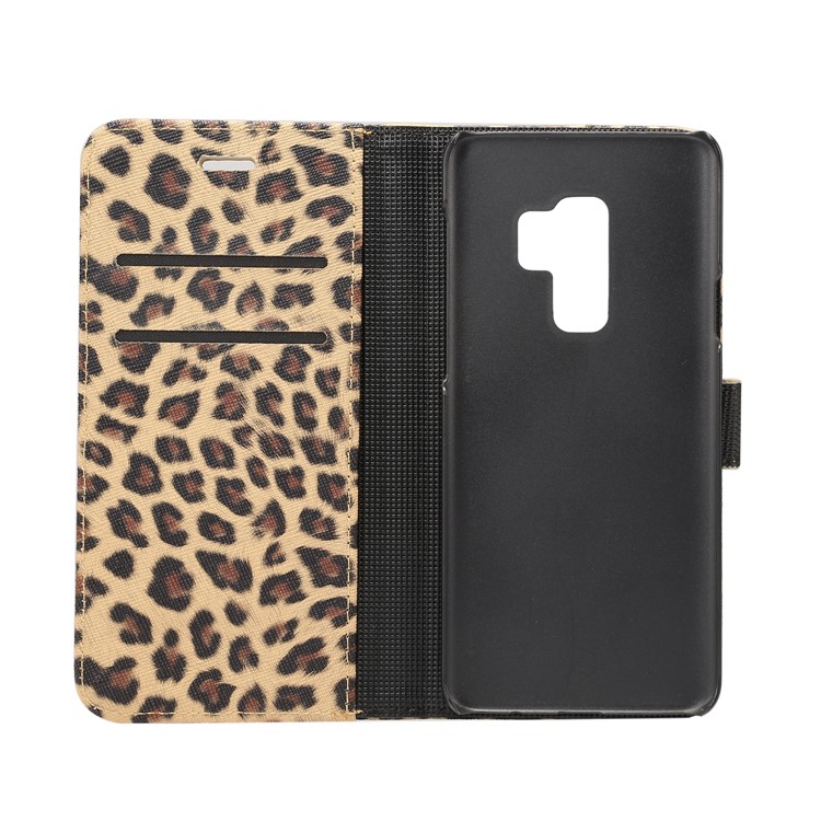 Leopard Pattern Leather Wallet Stand Cover Case for Samsung Galaxy S9 Plus - Brown-4