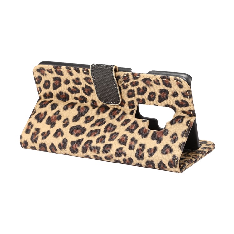 Leopard Pattern Leather Wallet Stand Cover Case for Samsung Galaxy S9 Plus - Brown-5