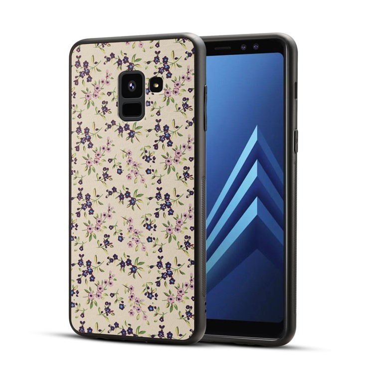 

Pattern Printing PU Leather Coated PC + TPU Hybrid Cover for Samsung Galaxy A8 (2018) - Purple Flower