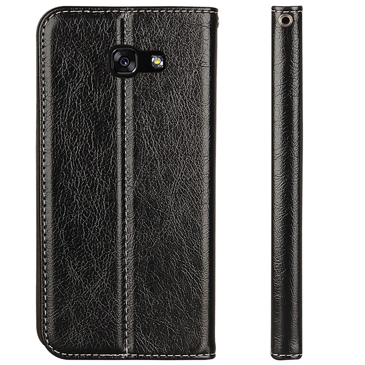 Business Style Auto-absorbed PU Leather Stand Cover with Card Slot for Samsung Galaxy A7 (2017) SM-A720 - Black-3