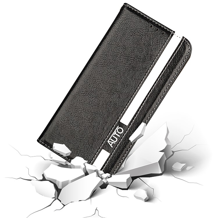 Business Style Auto-absorbed PU Leather Stand Cover with Card Slot for Samsung Galaxy A7 (2017) SM-A720 - Black-7