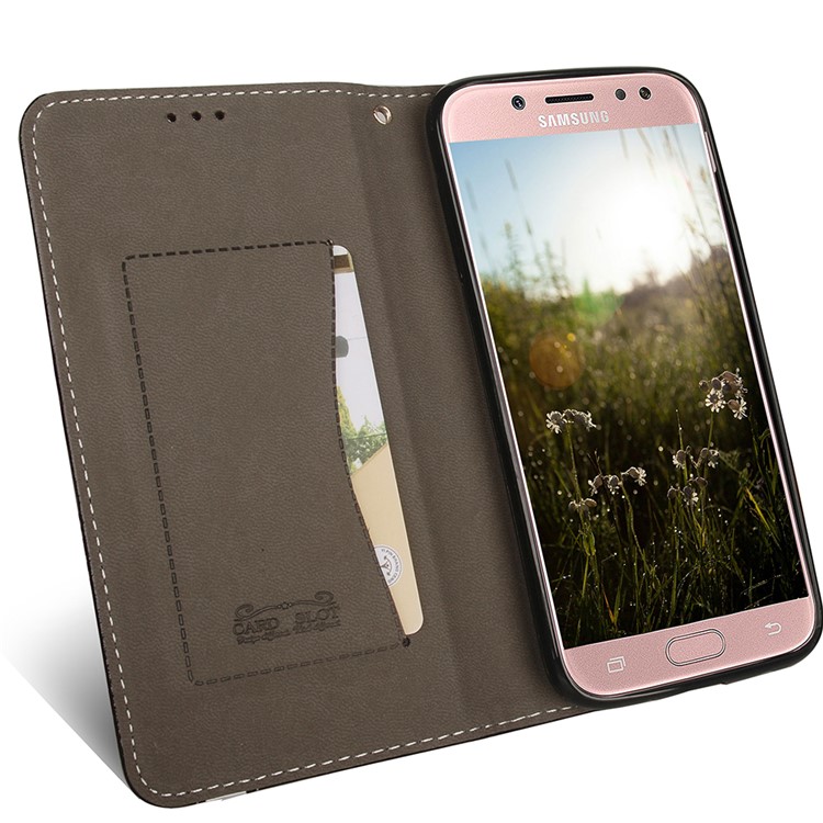 Business Style Auto-absorbed PU Leather Case with Card Slot for Samsung Galaxy J5 (2017) EU Version/J5 Pro (2017) - Black-6