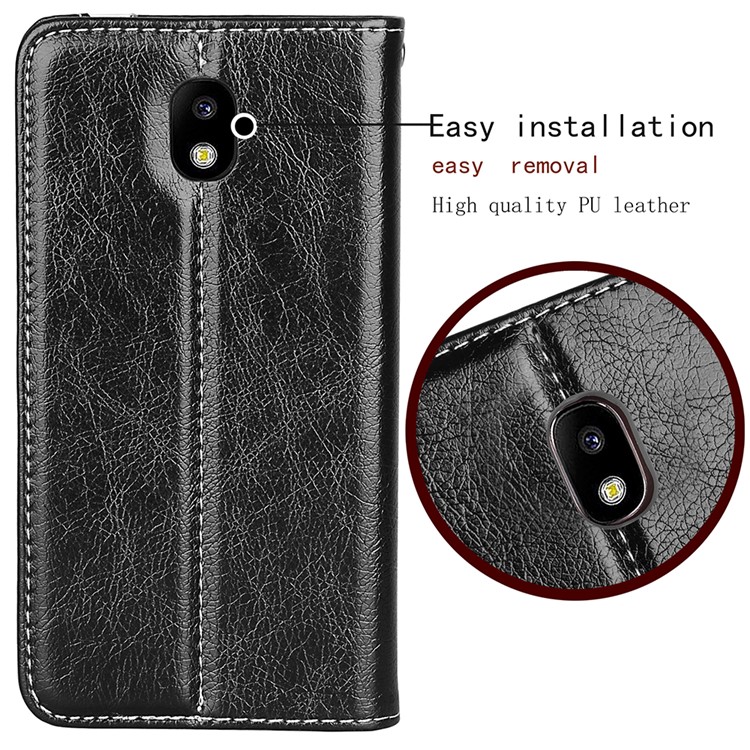 Business Style Auto-absorbed PU Leather Case with Card Slot for Samsung Galaxy J5 (2017) EU Version/J5 Pro (2017) - Black-8