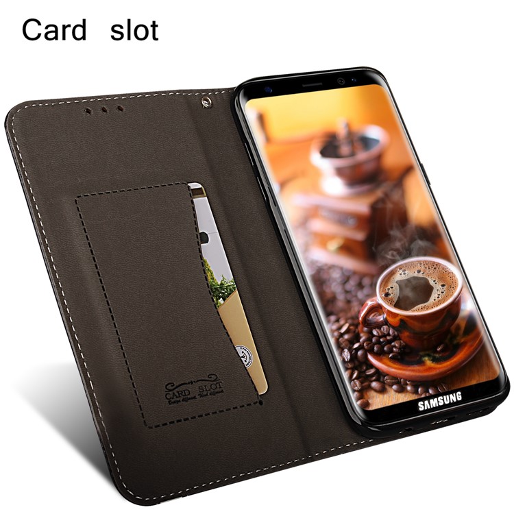 Business Style Auto-absorbed PU Leather Case with Card Slot for Samsung Galaxy S8+ SM-G955 - Black-4