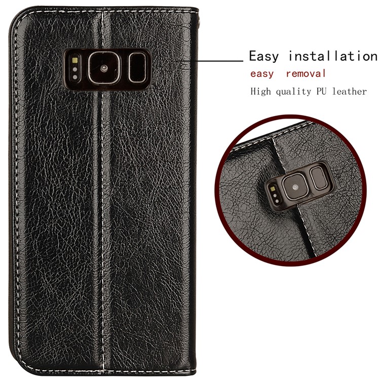 Business Style Auto-absorbed PU Leather Case with Card Slot for Samsung Galaxy S8+ SM-G955 - Black-6